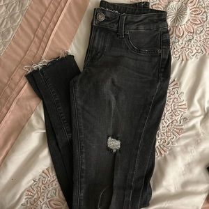 Women’s charcoal ripped jeans